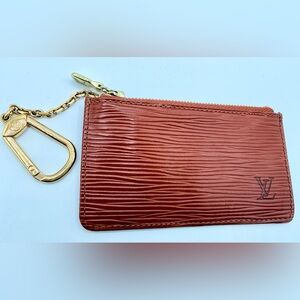 Louis Vuitton Brown Epi Leather Key Cles Card Holder + LV box - beautiful!